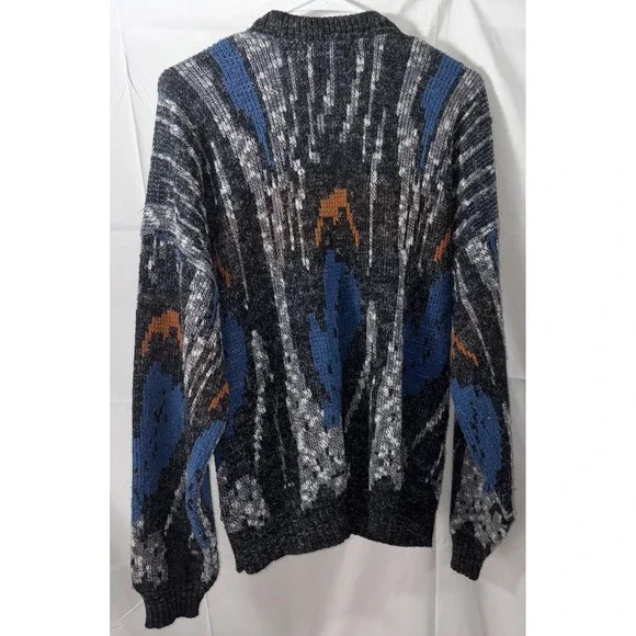 VTG Scandia‎ Cardigan Sweater Mens L Abstract Eclectic Grandpa Kurt Cobain USA - Picture 9 of 10